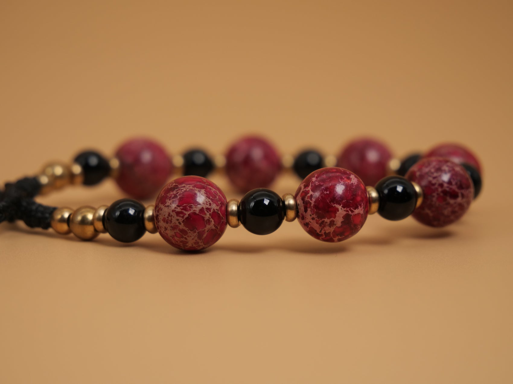 Bracelet Jaspe Rouge et Onix