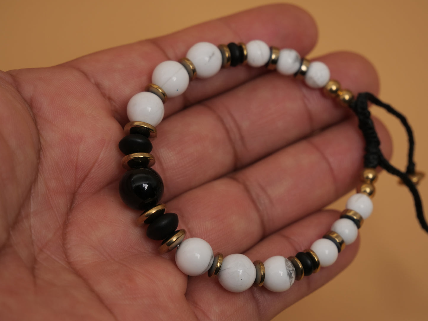 Bracelet Howlite et Obsidienne
