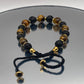 Bracelet Oeil de Tigre-Pierre de Lave hématite Doré
