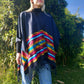 Poncho, Châle modèle ethnique avec franges