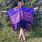 Poncho, Châle modèle ethnique avec franges