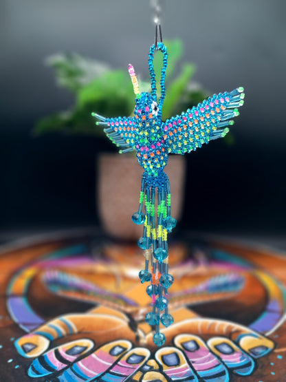 Colibri perlé / porte-clés ou ornement perlé à la main