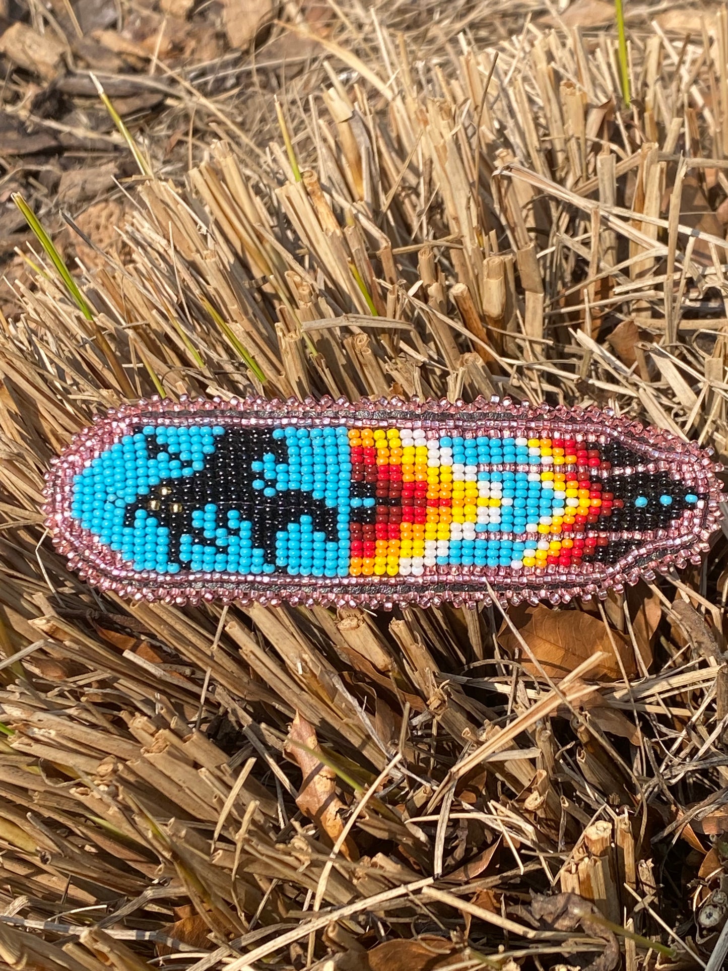 Pince à cheveux Motif Amérindiens en perles