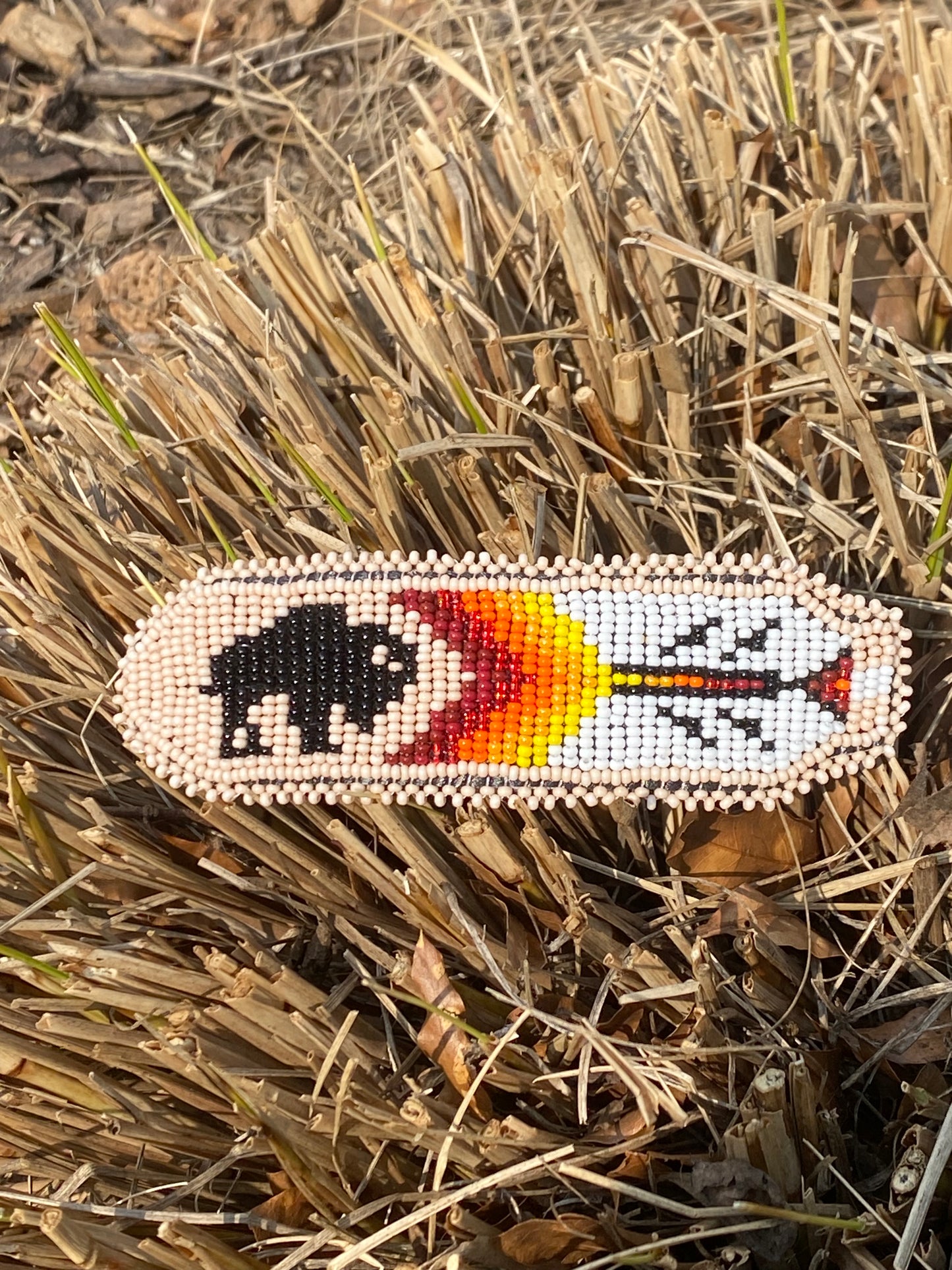 Pince à cheveux Motif Amérindiens en perles