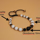 Bracelet Howlite et Obsidienne