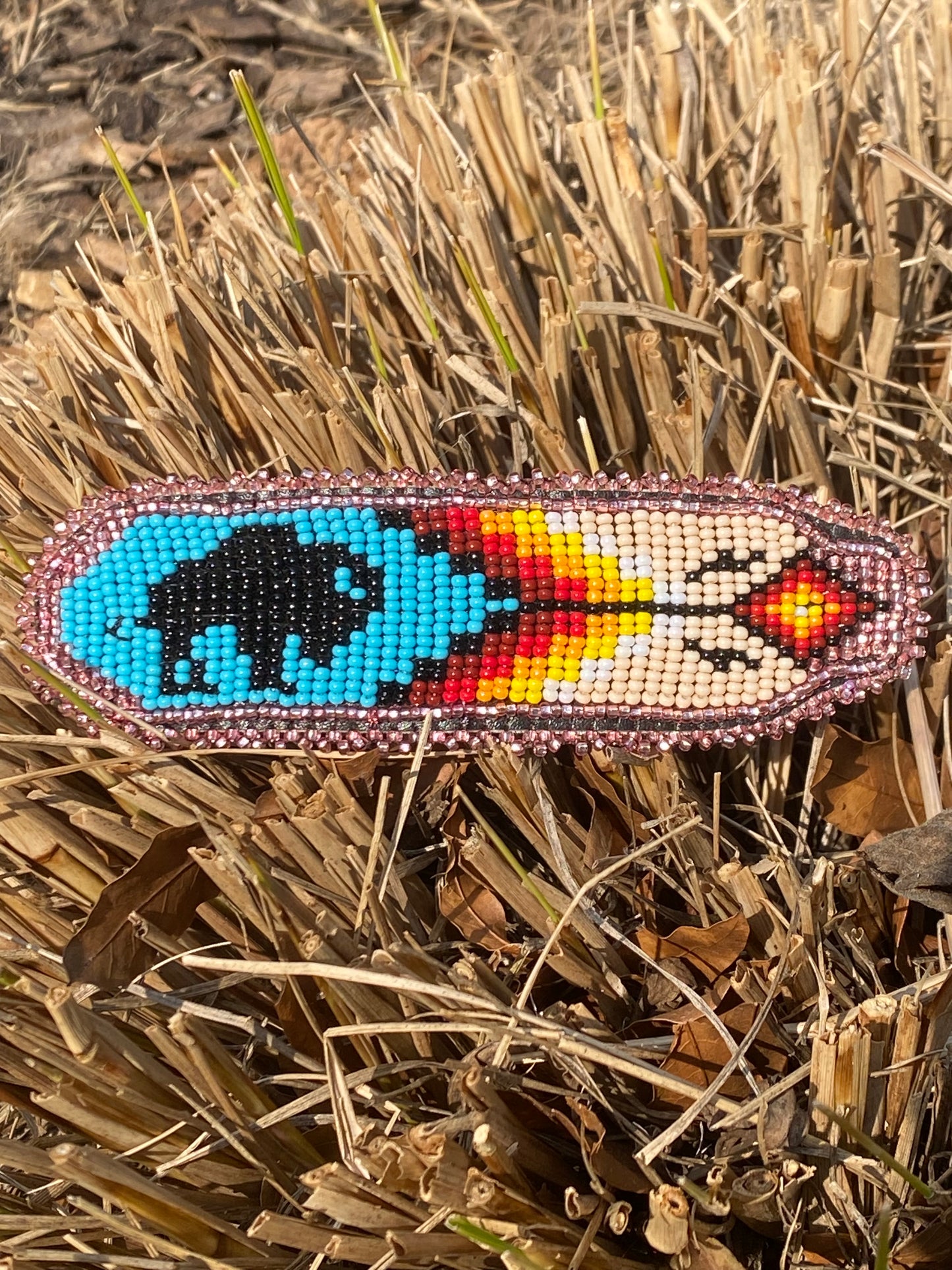 Pince à cheveux Motif Amérindiens en perles