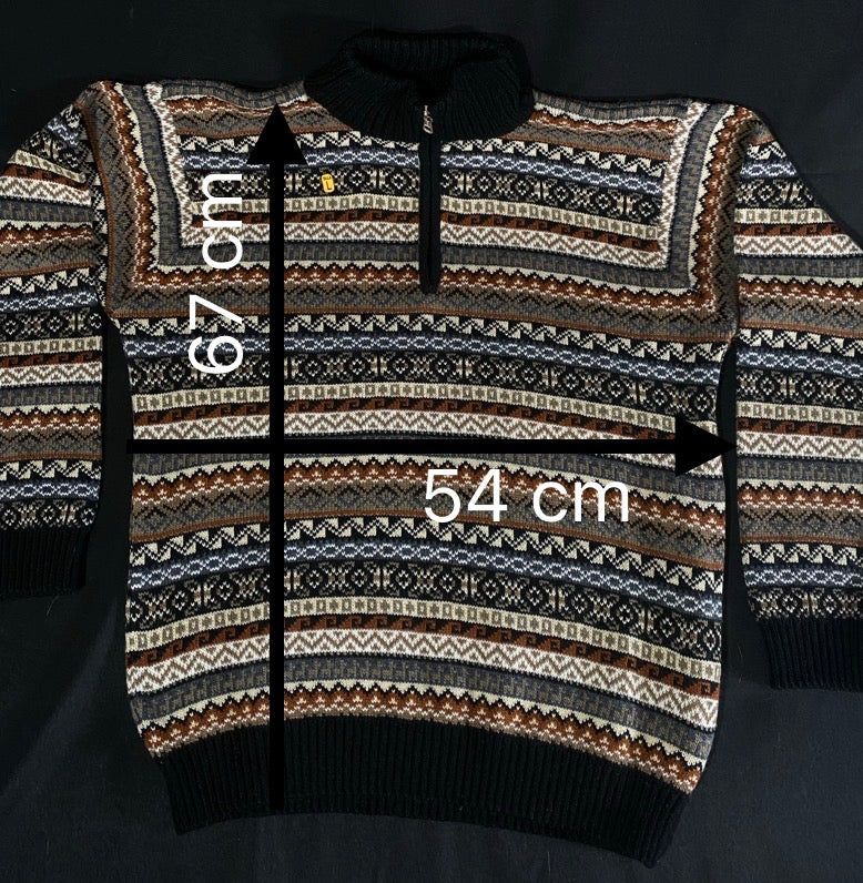 Pull Cardigan à col zippé Homme Cuzco-Pérou L