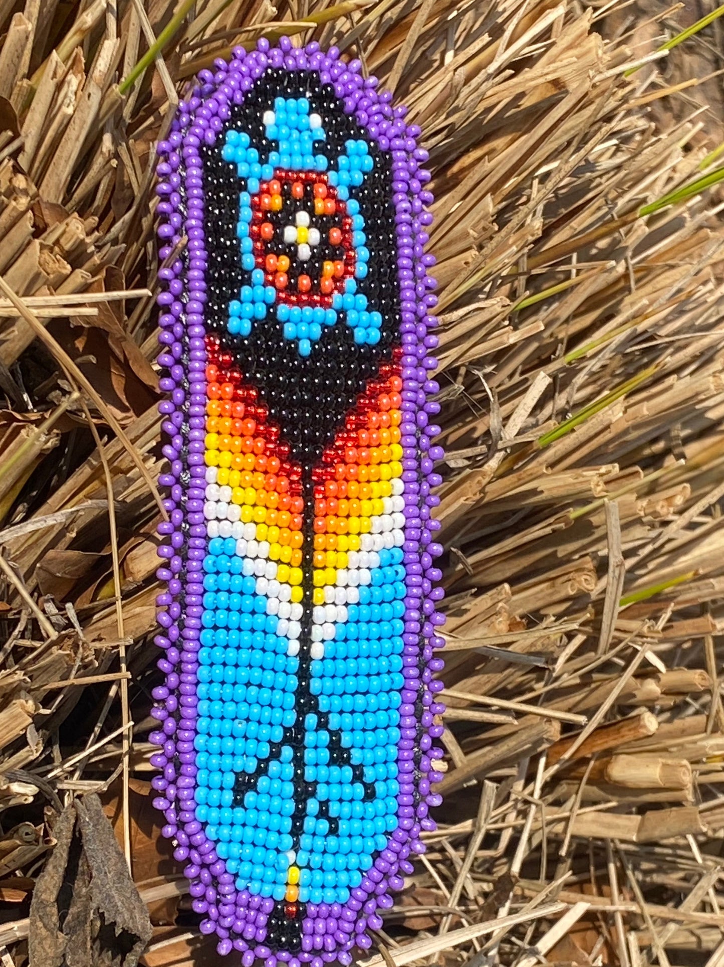 Pince à cheveux Motif Amérindiens en perles