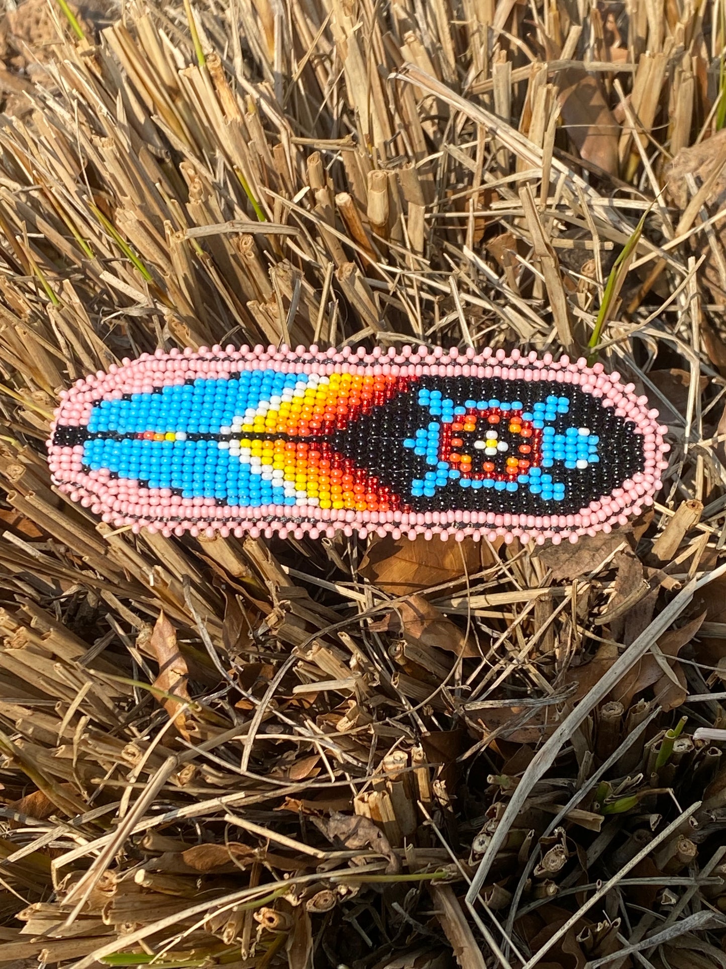 Pince à cheveux Motif Amérindiens en perles