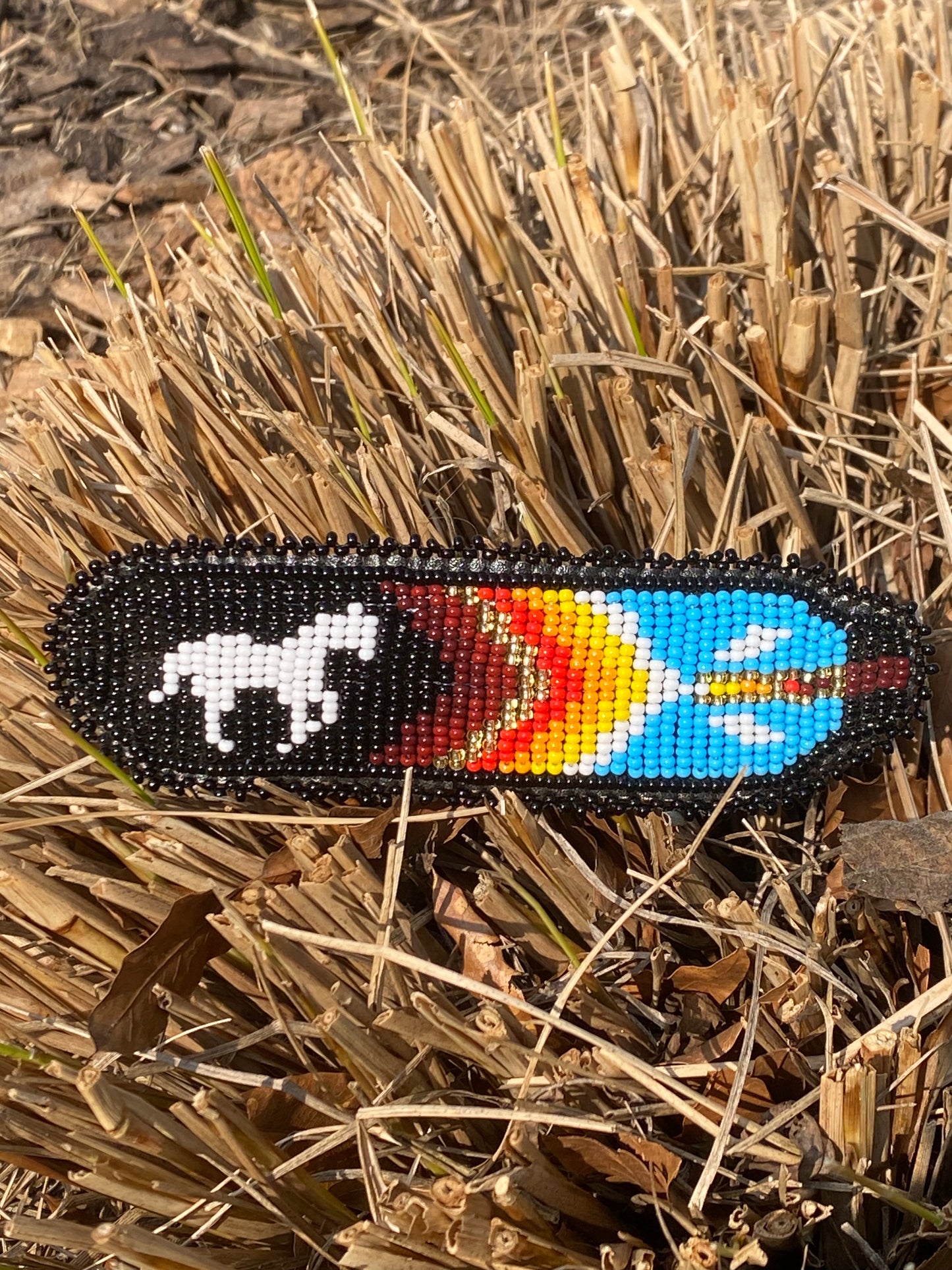 Pince à cheveux Motif Amérindiens en perles