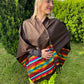 Poncho, Châle modèle ethnique avec franges