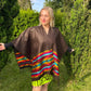 Poncho, Châle modèle ethnique avec franges