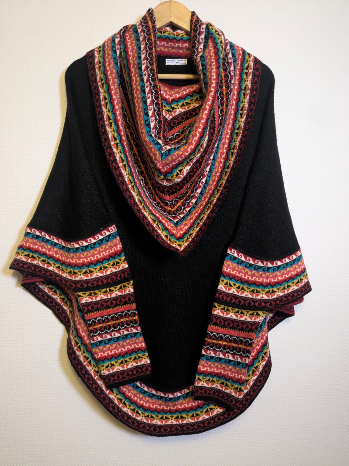 Poncho en Alpaga avec Manches