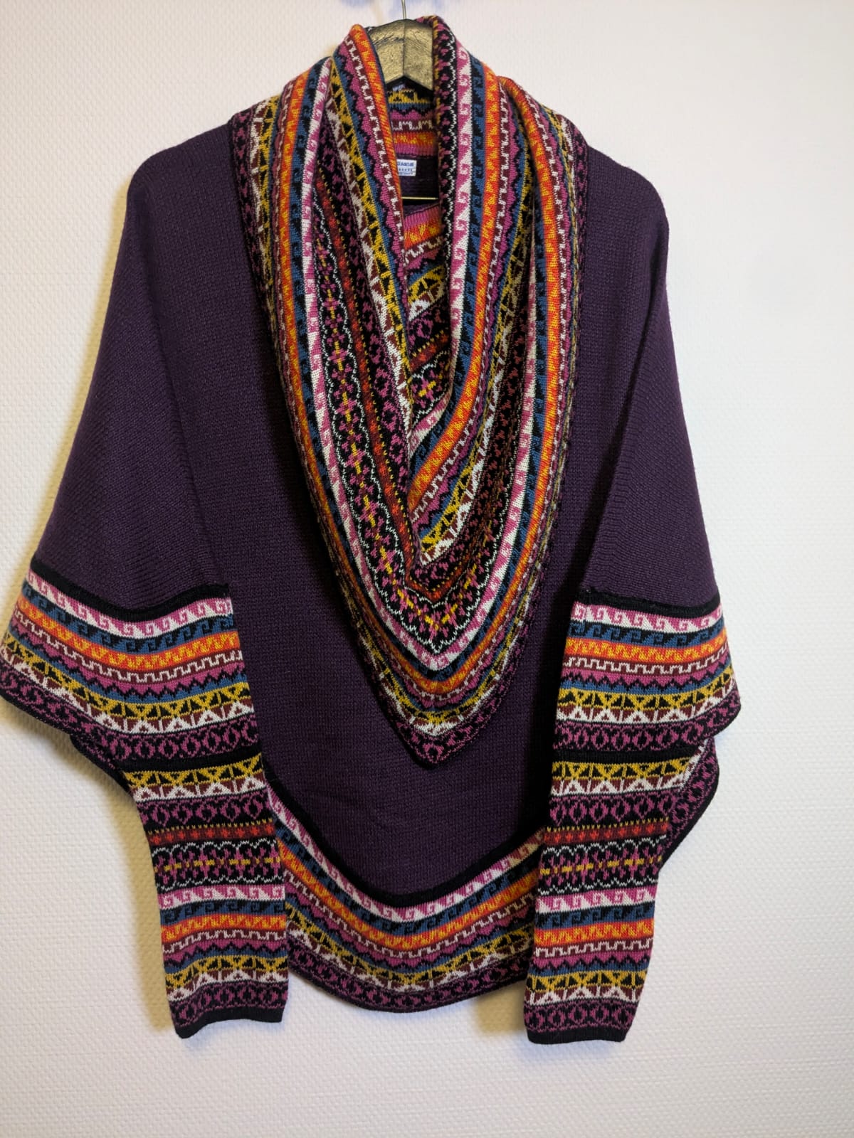 Poncho en Alpaga avec Manches