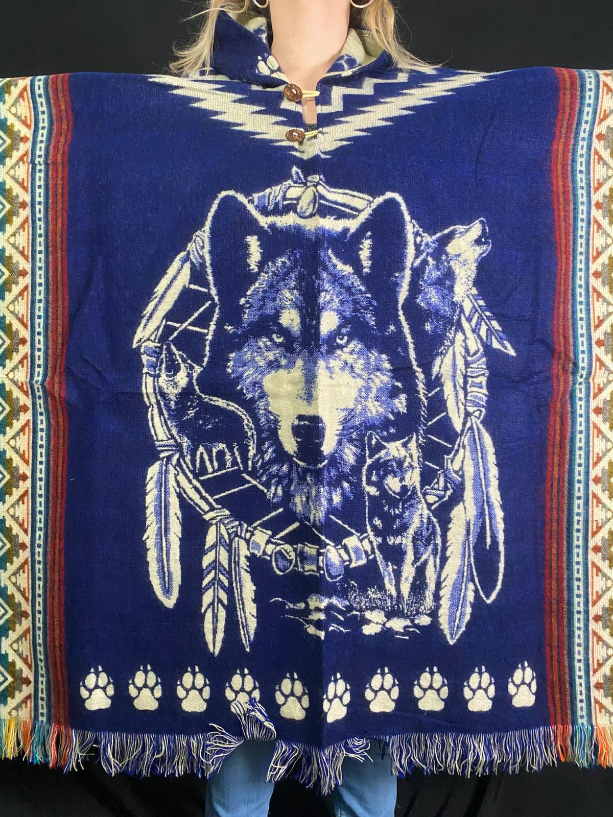Poncho loup-aigle Otavalo-Ecuador