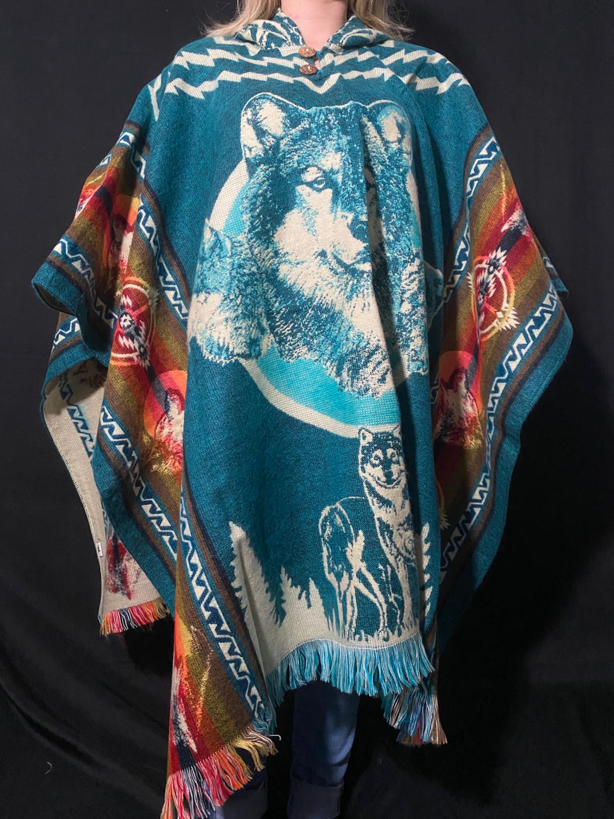 Poncho loup-aigle Otavalo-Ecuador