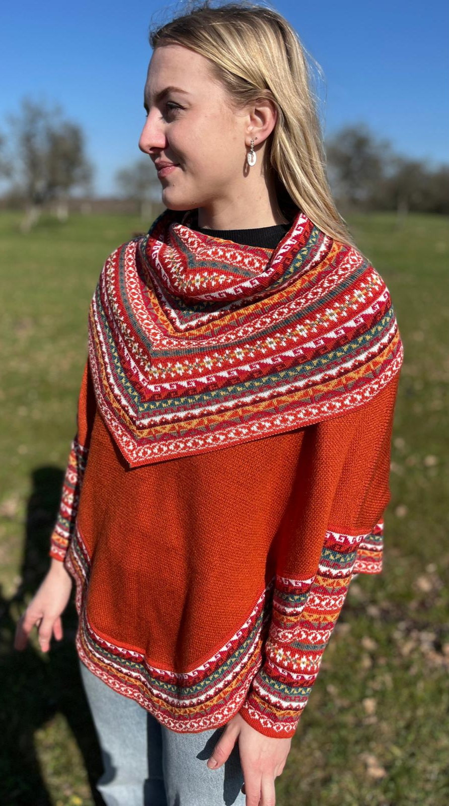 Poncho en Alpaga avec Manches