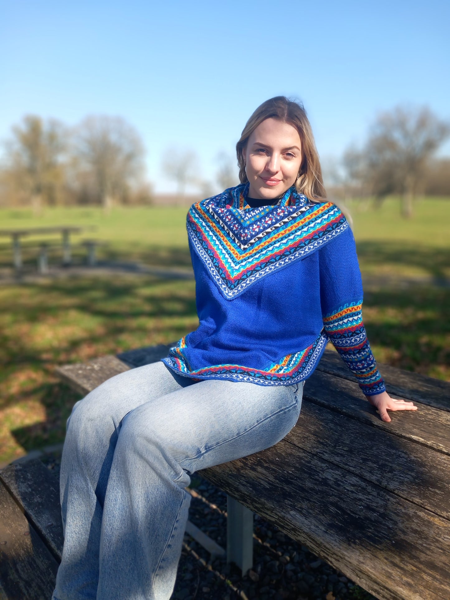 Poncho en Alpaga avec Manches