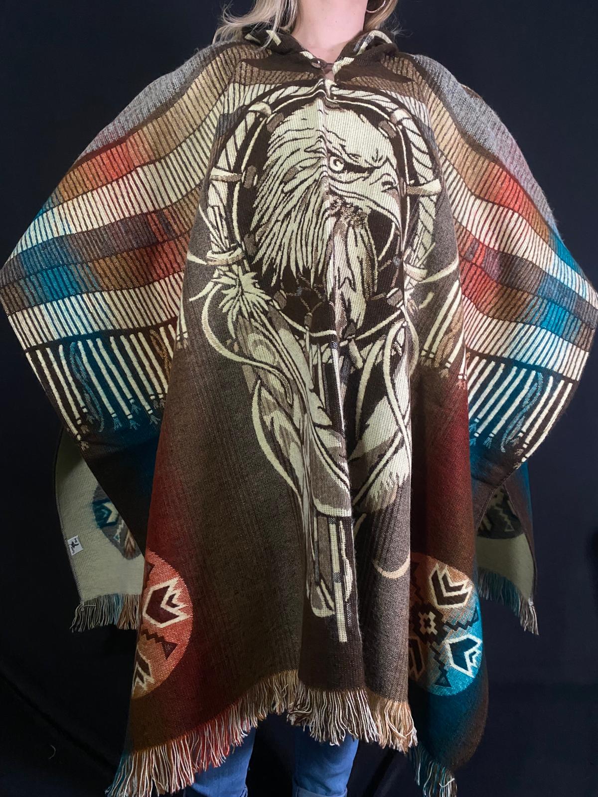 Poncho loup-aigle Otavalo-Ecuador