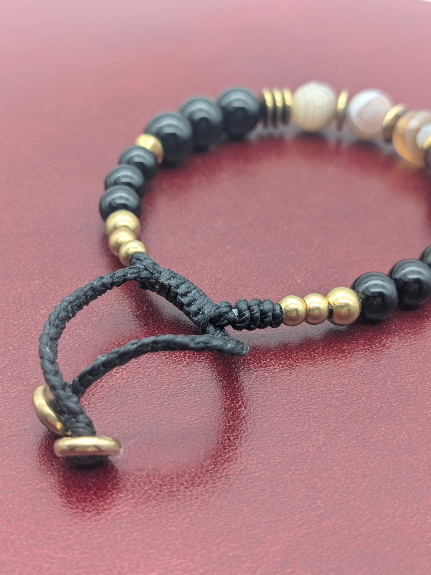 Bracelet Onix et Agate Botswana à Facettes