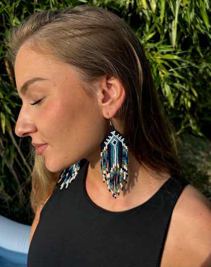Boucle d'Oreille en perle de rocaille - modèle ethnique - Made in Ecuador