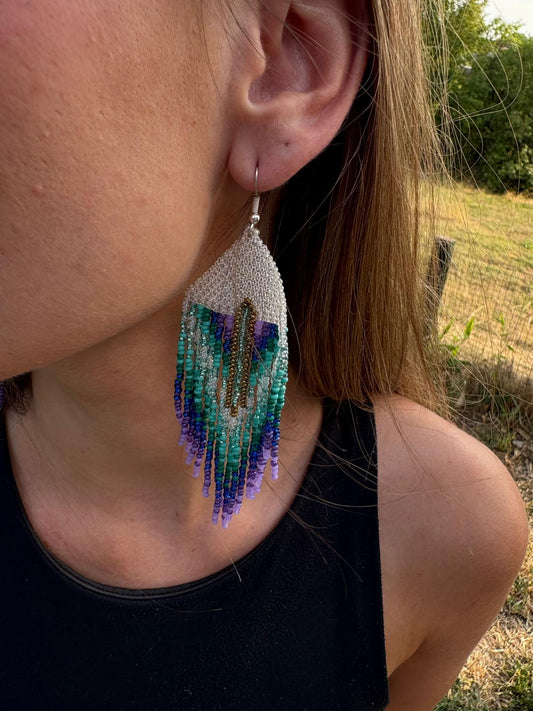 Boucle d'Oreille en perles de rocaille- Made in Ecuador
