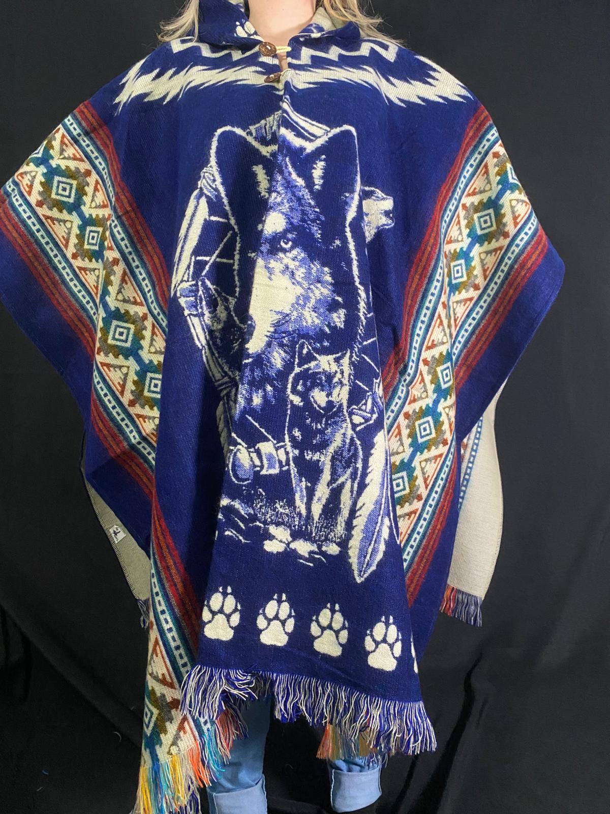 Poncho loup-aigle Otavalo-Ecuador