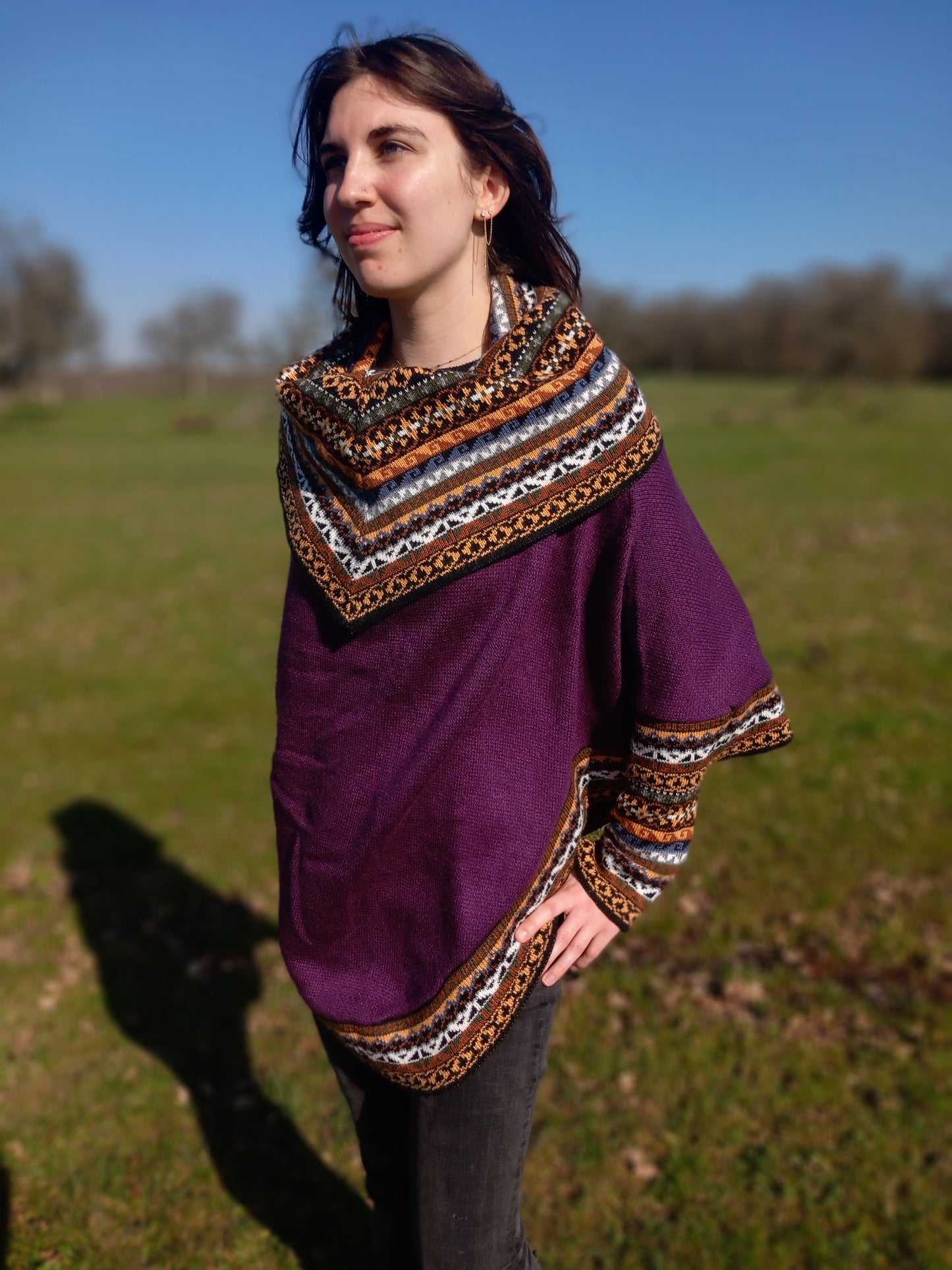 Poncho en Alpaga avec Manches
