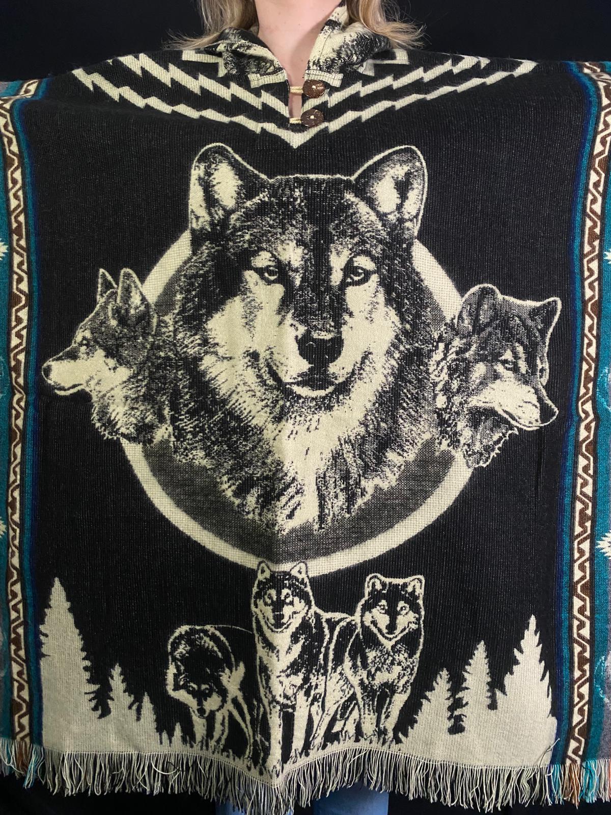 Poncho loup-aigle Otavalo-Ecuador