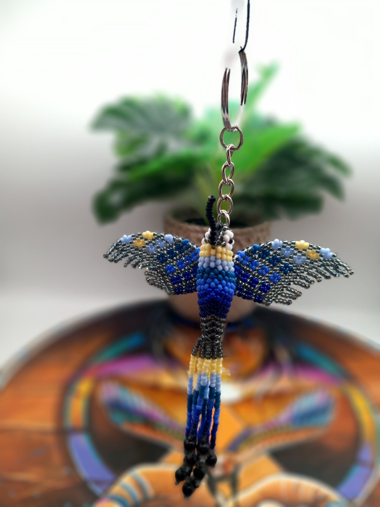 Colibri perlé / porte-clés ou ornement perlé à la main