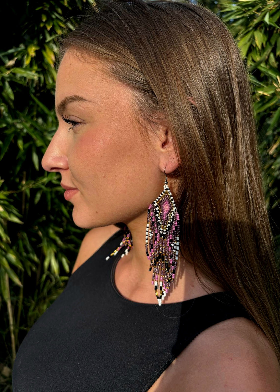 Boucle d'Oreille en perle de rocaille - modèle ethnique - Made in Ecuador
