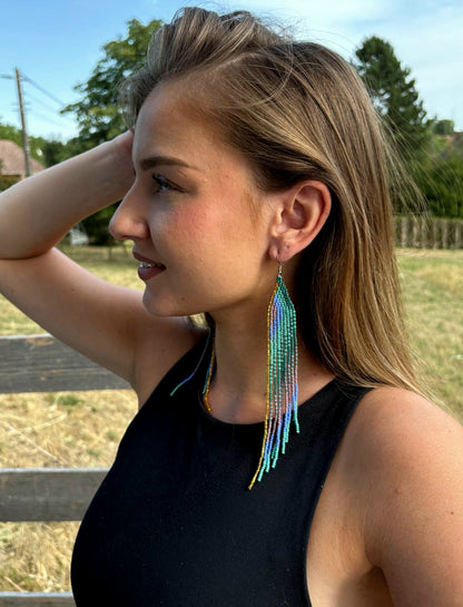Boucle d'Oreille Dégradé en perle de rocaille - Made in Ecuador