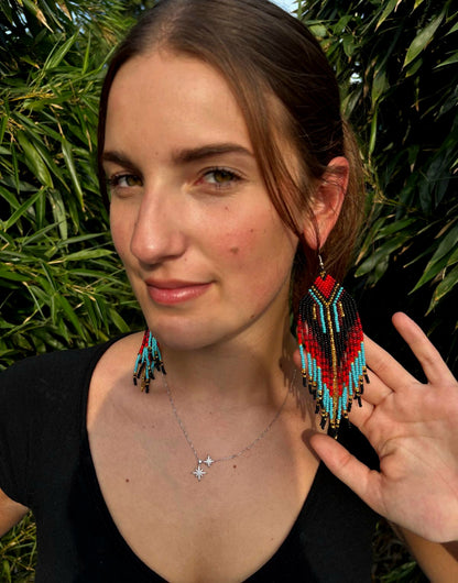 Boucle d'Oreille en perle de rocaille - modèle ethnique - Made in Ecuador