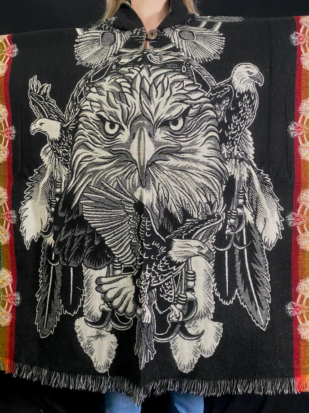 Poncho loup-aigle Otavalo-Ecuador
