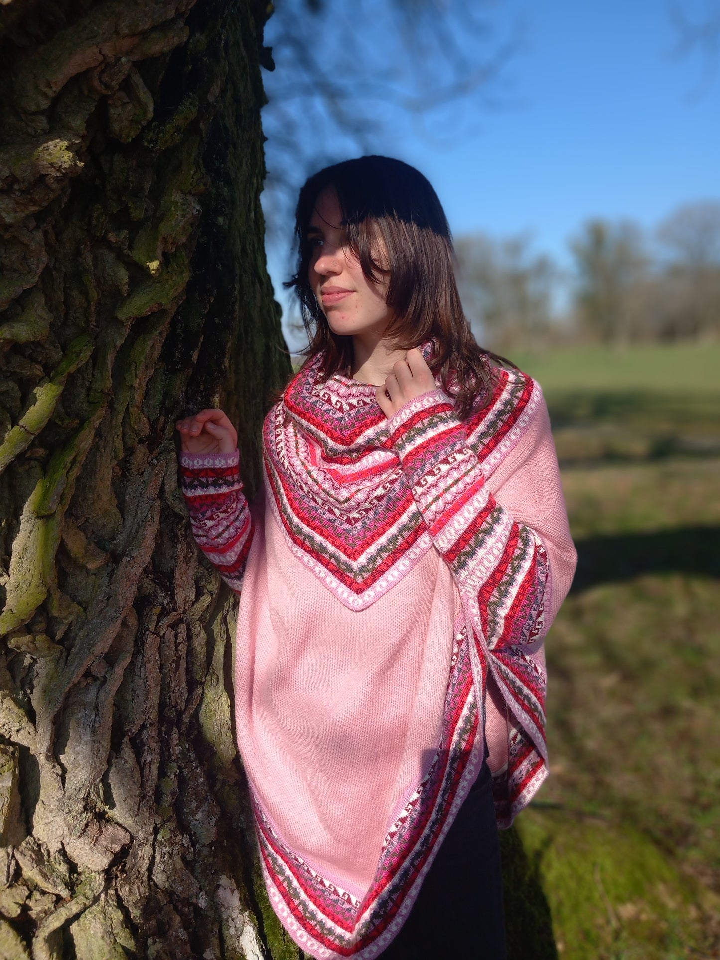 Poncho en Alpaga avec Manches