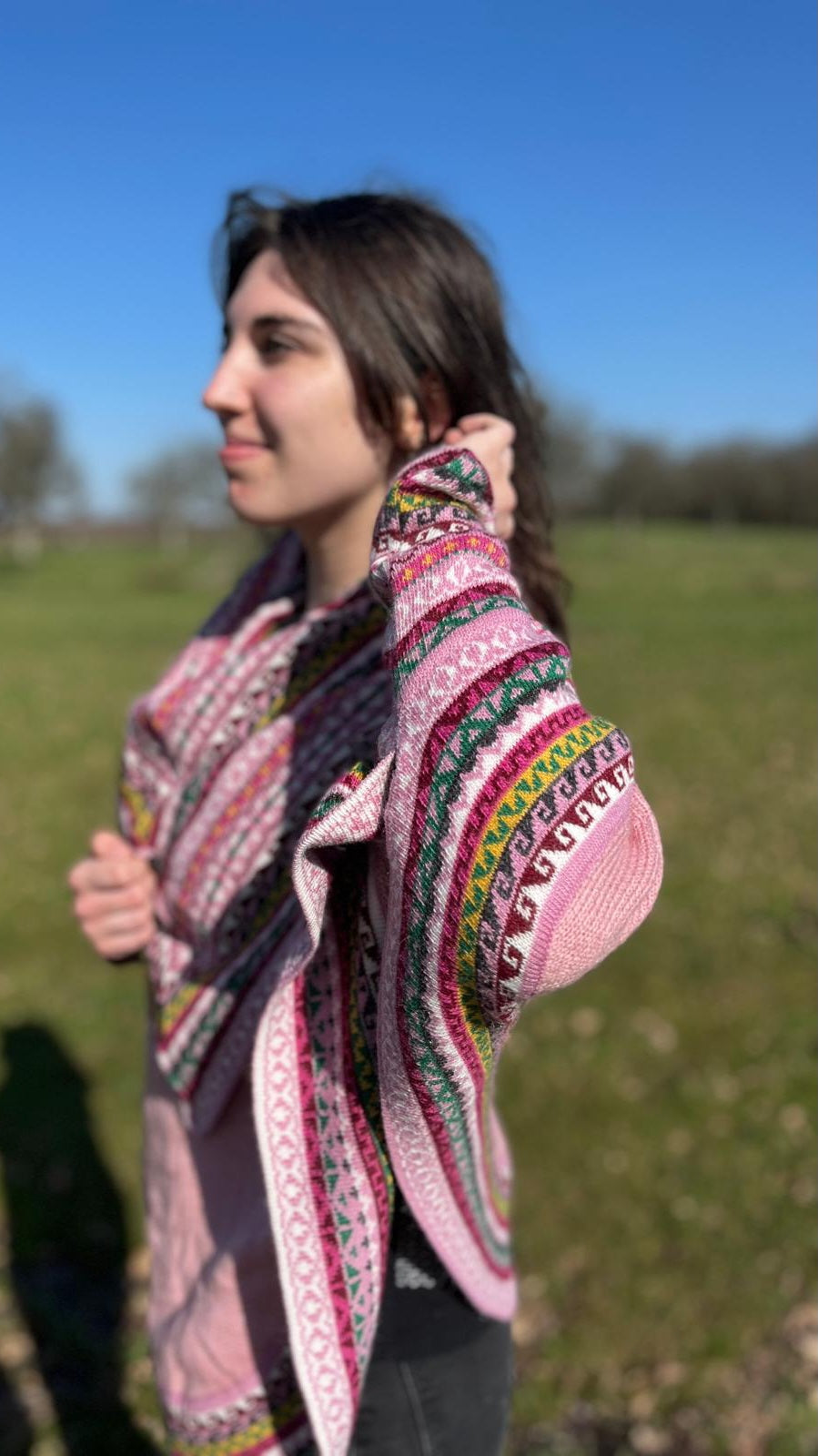 Poncho en Alpaga avec Manches